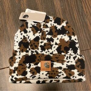 Carhartt cow print beanie one size